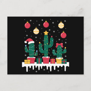 Luces de Cactus de Navidad Sombrero de Santa Nieve