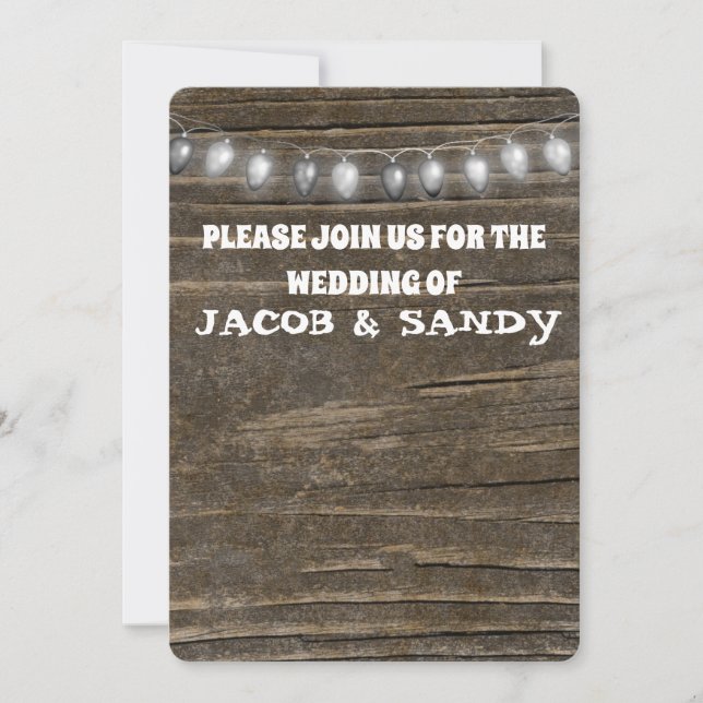 LUCES DE CADENA bodas INVITACIONES PERSONALIZADOS  (Anverso)