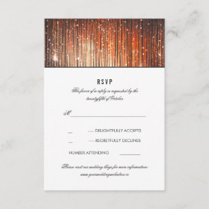 Luces de cadena coral y Boda dorado RSVP