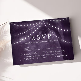Luces de Cadena de Árbol Rústico Morado RSVP Boda