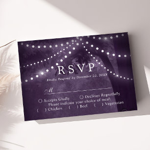Luces de Cadena de Árbol Rústico Morado RSVP Boda