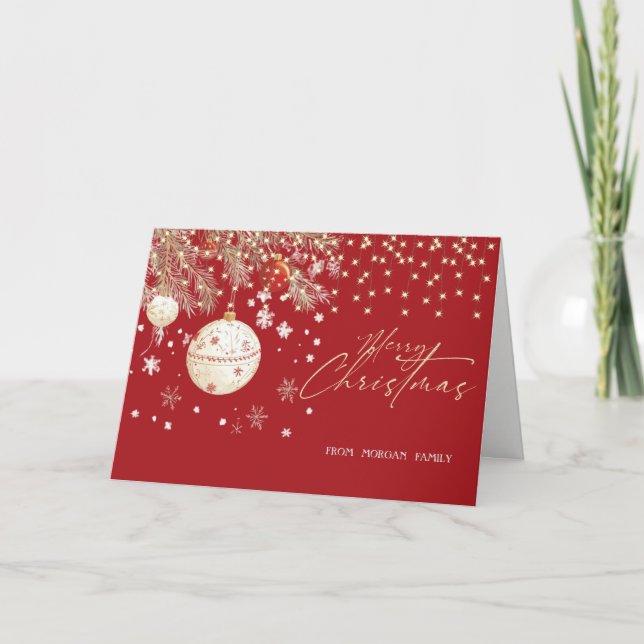 Luces de cadena de bolas de Navidad elegantes roja (Anverso)