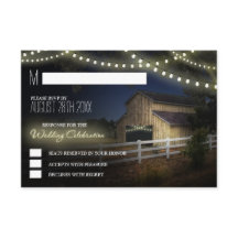 Luces de Cadena de Granja Tarjetas de RSVP de Boda
