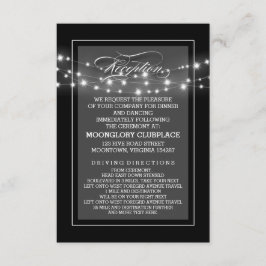 Luces de cadena elegantes negras tarjetas de recep