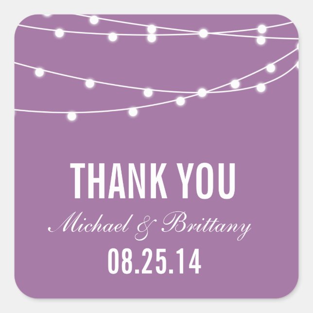 Luces de cadena | Etiquetas de bodas (Anverso)