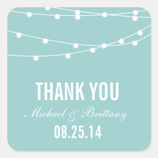 Luces de cadena | Etiquetas de bodas (Anverso)