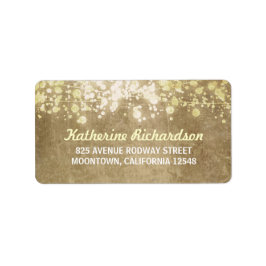 luces de cadena etiquetas de direcciones de bodas 