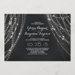 Luces de cadena Fondo Invitación a la boda románti