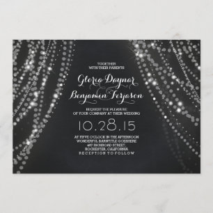 Luces de cadena Fondo Invitación a la boda románti