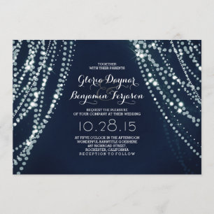 Luces de cadena Fondo Invitación a la boda románti