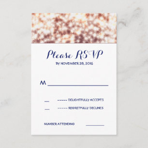 Luces de cadena glitz tarjetas RSVP de boda