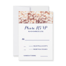 Luces de cadena glitz tarjetas RSVP de boda