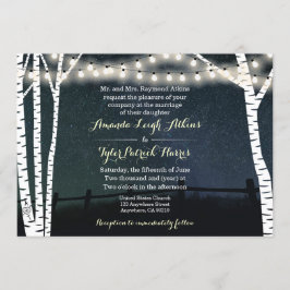 Luces de cadena Invitaciones de matrimonio de árbo