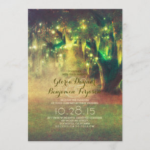luces de cadena rústico árbol vintage invitaciones