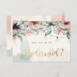 Luces de cadena, salto de pincel, tarjeta de dama 