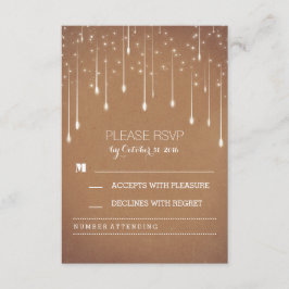 luces de cadena tarjetas RSVP de boda modernas