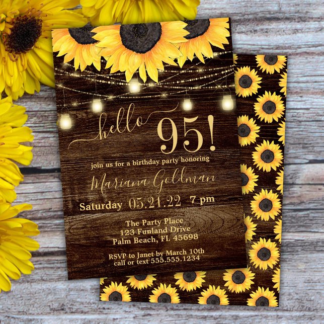 Luces de Cadenas de Girasoles Invitación a Cumplea (Subido por el creador)