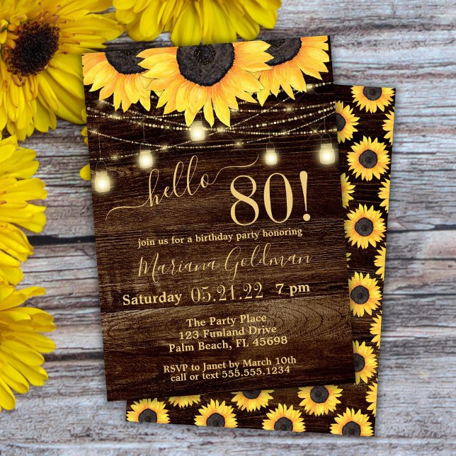 Luces de Cadenas de Girasoles Invitación a Cumplea (Subido por el creador)