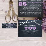Luces de Chalkboard Lilac Bat Mitzvah Gracias Nota<br><div class="desc">Muestra tu gratitud con estilo con estas chic y descabelladas Notas de agradecimiento. Cada línea de texto es totalmente personalizable,  incluido el mensaje interno opcional,  para decir exactamente lo que desea (borrar para dejar en blanco).</div>