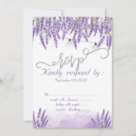 Luces de Cuerda de Aquarela de Lavanda Invitación