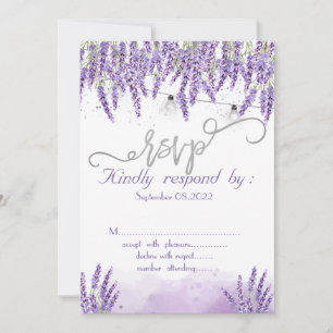 Luces de Cuerda de Aquarela Lavanda Invitación