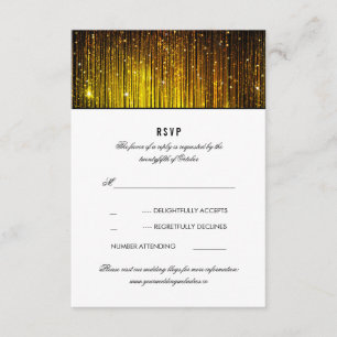 Luces de cuerda de boda negras y doradas RSVP