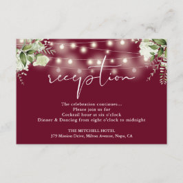 Luces de Cuerda de Borgoña para Recepción de Boda 
