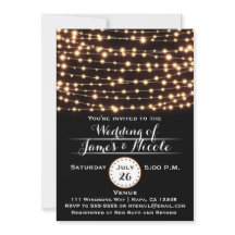 Luces de Cuerda de Brillo Ámbar Invitación de Boda