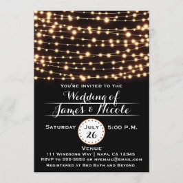 Luces de Cuerda de Brillo Ámbar Invitación de Boda