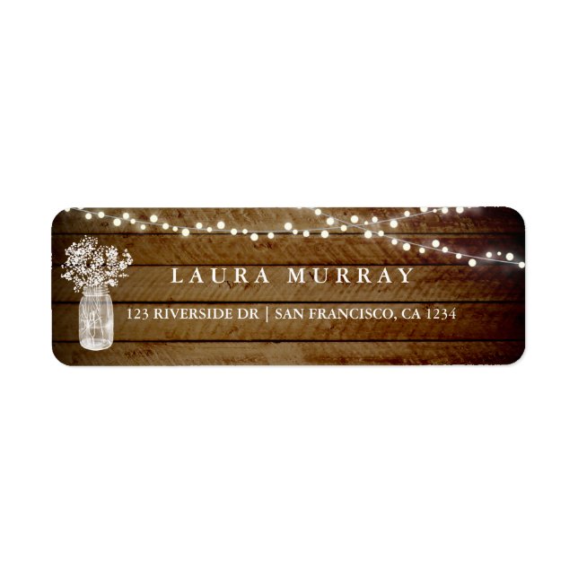 Luces de Cuerda de Madera Rústica Etiqueta de Dire (Frente)