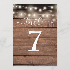 Luces de Cuerda de Madera Rústica Número de Mesa