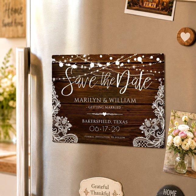 Luces de Cuerda de Madera Rústica para Boda Save T (Subido por el creador)