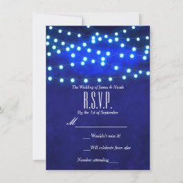 Luces de Cuerda de Noche Rústica Azul Tarjeta de R