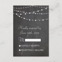 Luces de cuerda en la tarjeta RSVP de boda de piza