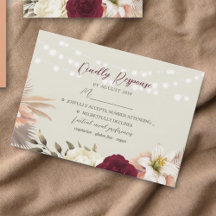 Luces de Cuerda Florales Rústicas Tarjeta de RSVP 