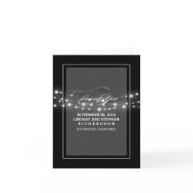 Luces de cuerda modernas tarjetas de agradecimient