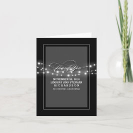 Luces de cuerda modernas tarjetas de agradecimient