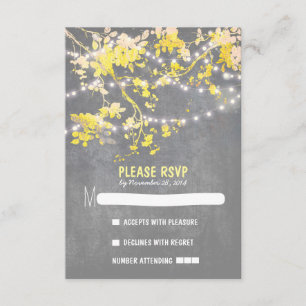 Luces de cuerda modernas tarjetas RSVP de boda rús