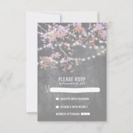 Luces de cuerda modernas tarjetas RSVP de boda rús
