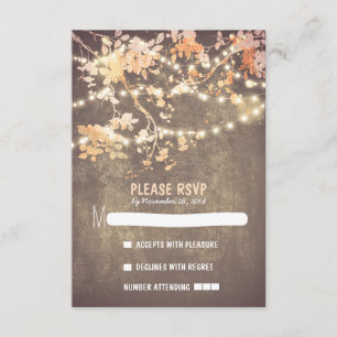 Luces de cuerda modernas tarjetas RSVP de boda rús