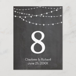 Luces de cuerda para números de mesa de boda y piz