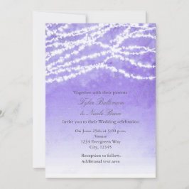 Luces de Cuerda Rústicas Invitación de Boda Morada