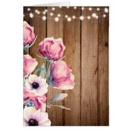 Luces de Cuerda y Flores Campestres Madera Rústica