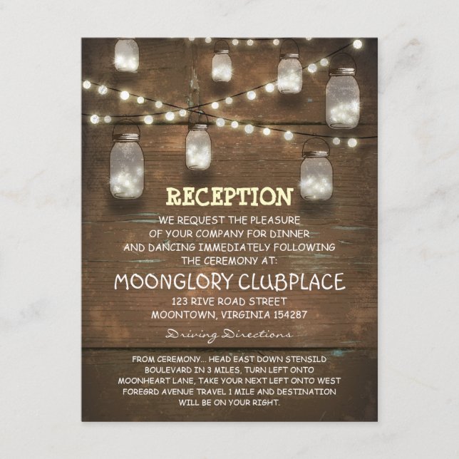 Luces de cuerda y recepción de boda en frascos de  (Anverso)
