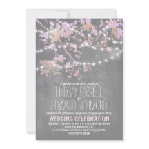 Luces de cuerdas invitaciones de boda lindas y ele