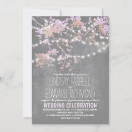 Luces de cuerdas invitaciones de boda lindas y ele