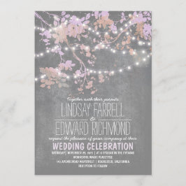 Luces de cuerdas invitaciones de boda lindas y ele
