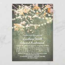Luces de cuerdas invitaciones de boda lindas y ele