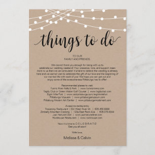 Luces de cuerdas, negro, cosas que hacer, tarjeta