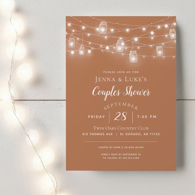 Luces de cuerdas rusticas Invitación a la ducha de (Subido por el creador)